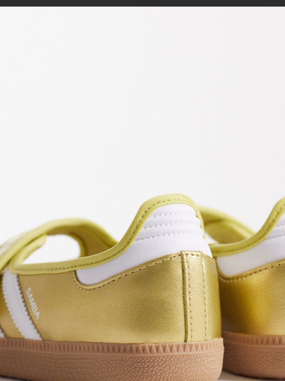 adidas Samba Metallic Gold and White Sneakers - Picture 2 of 6